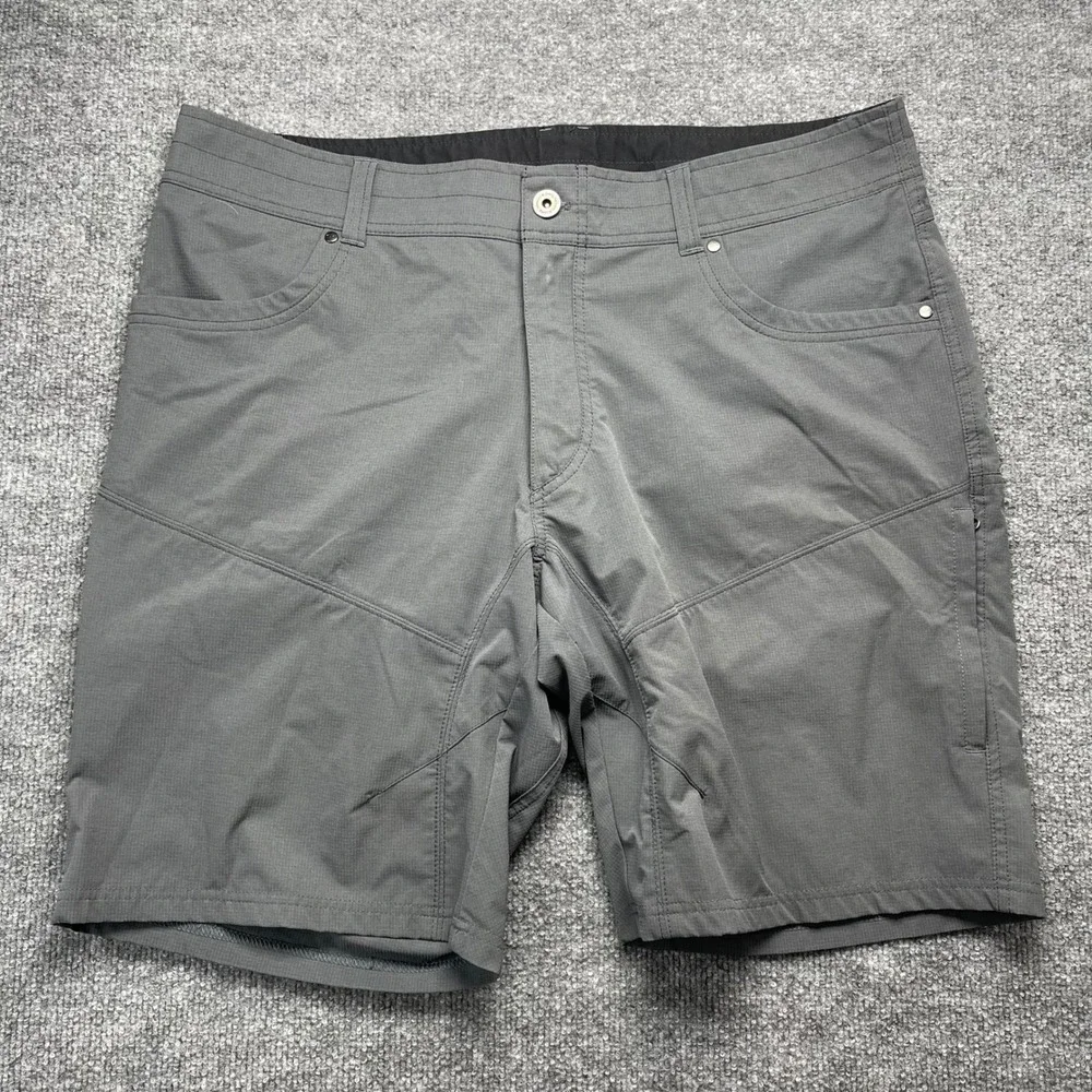 Kuhl Silencr Kargo Shorts Mens 40 Gray Reflex Softshell Hiking Outdoor 10 Inseam